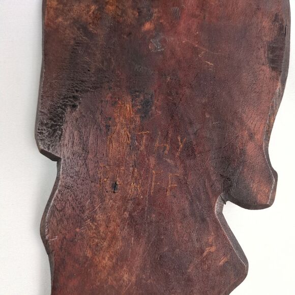 Vintage 1960s-70s 14" Happy Buddha Wall Plaque Carved Rosewood Hotei Laughing - Picture 7 of 7